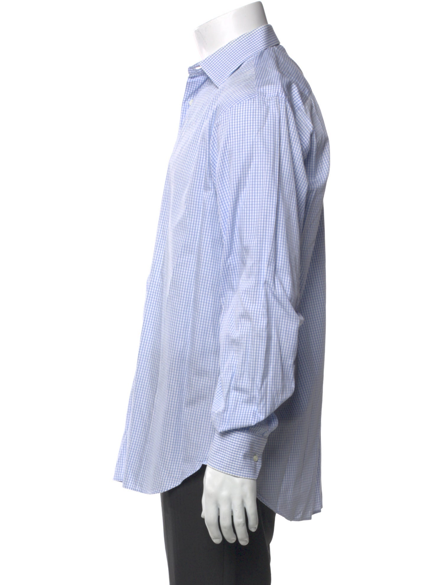 Salvatore Ferragamo Plaid Print Long Sleeve Dress Shirt