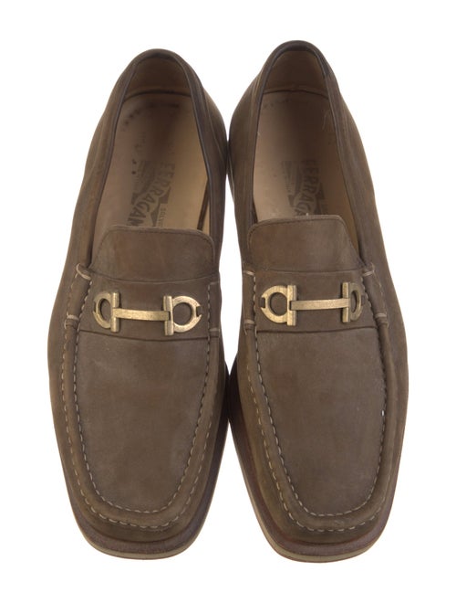 Salvatore Ferragamo Gancini Logo Suede Loafers