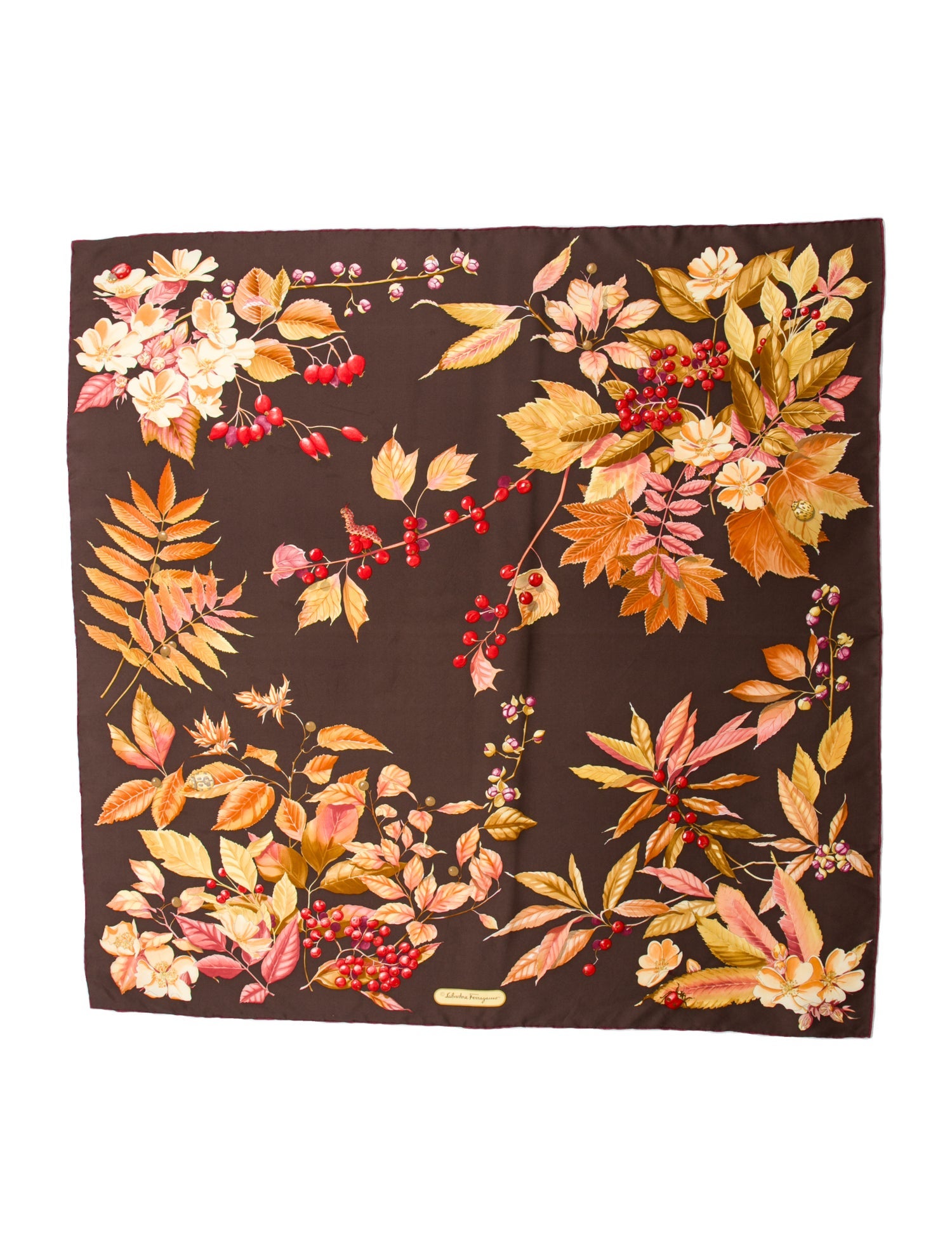 Salvatore Ferragamo Silk Floral Print Scarf