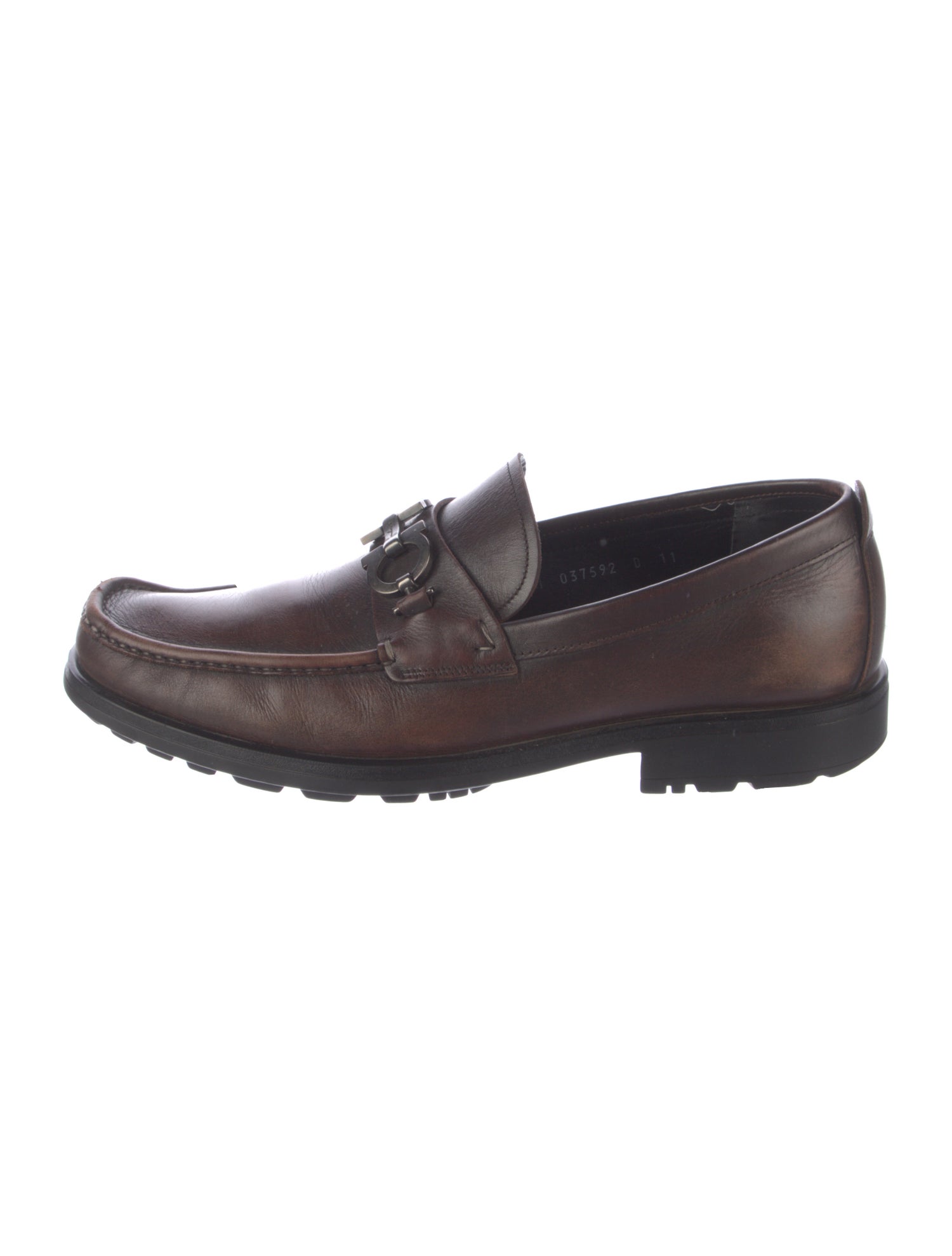 Salvatore Ferragamo Gancini Logo Leather Dress Loafers