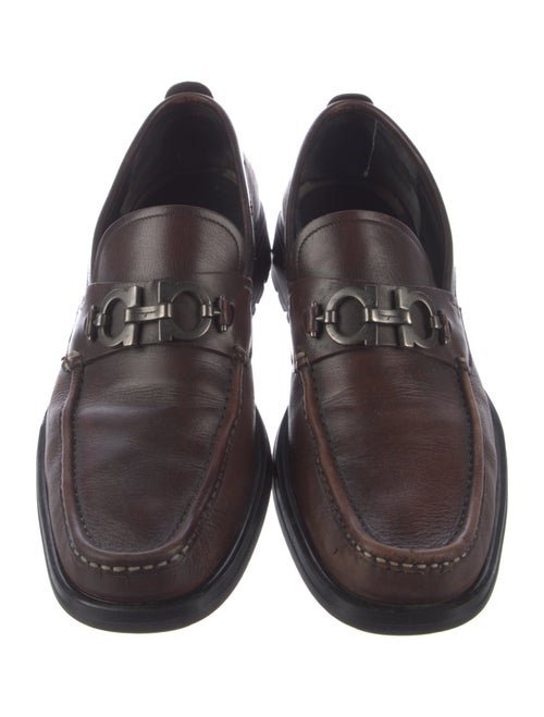 Salvatore Ferragamo Gancini Logo Leather Dress Loafers