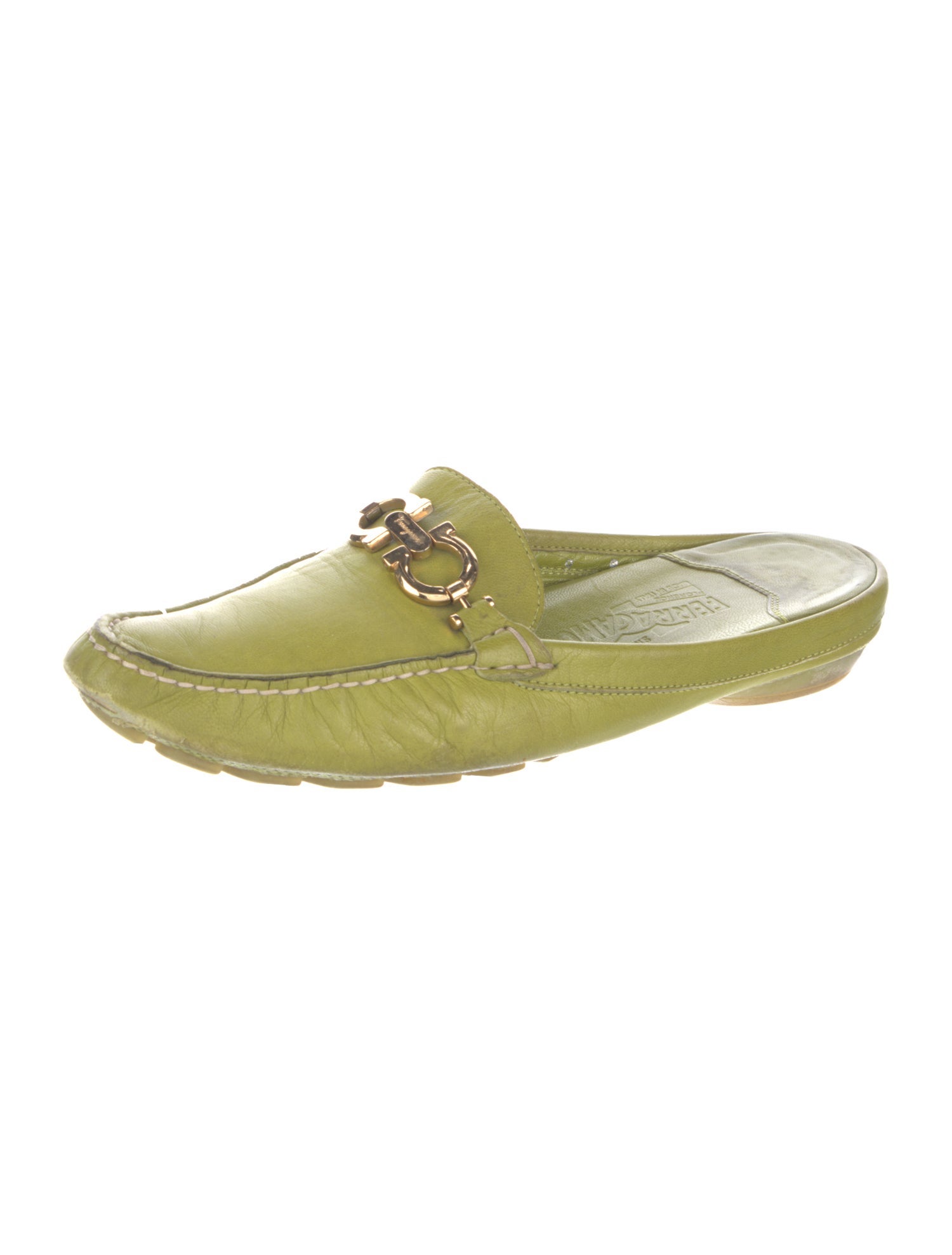 Salvatore Ferragamo Gancini Logo Leather Mules