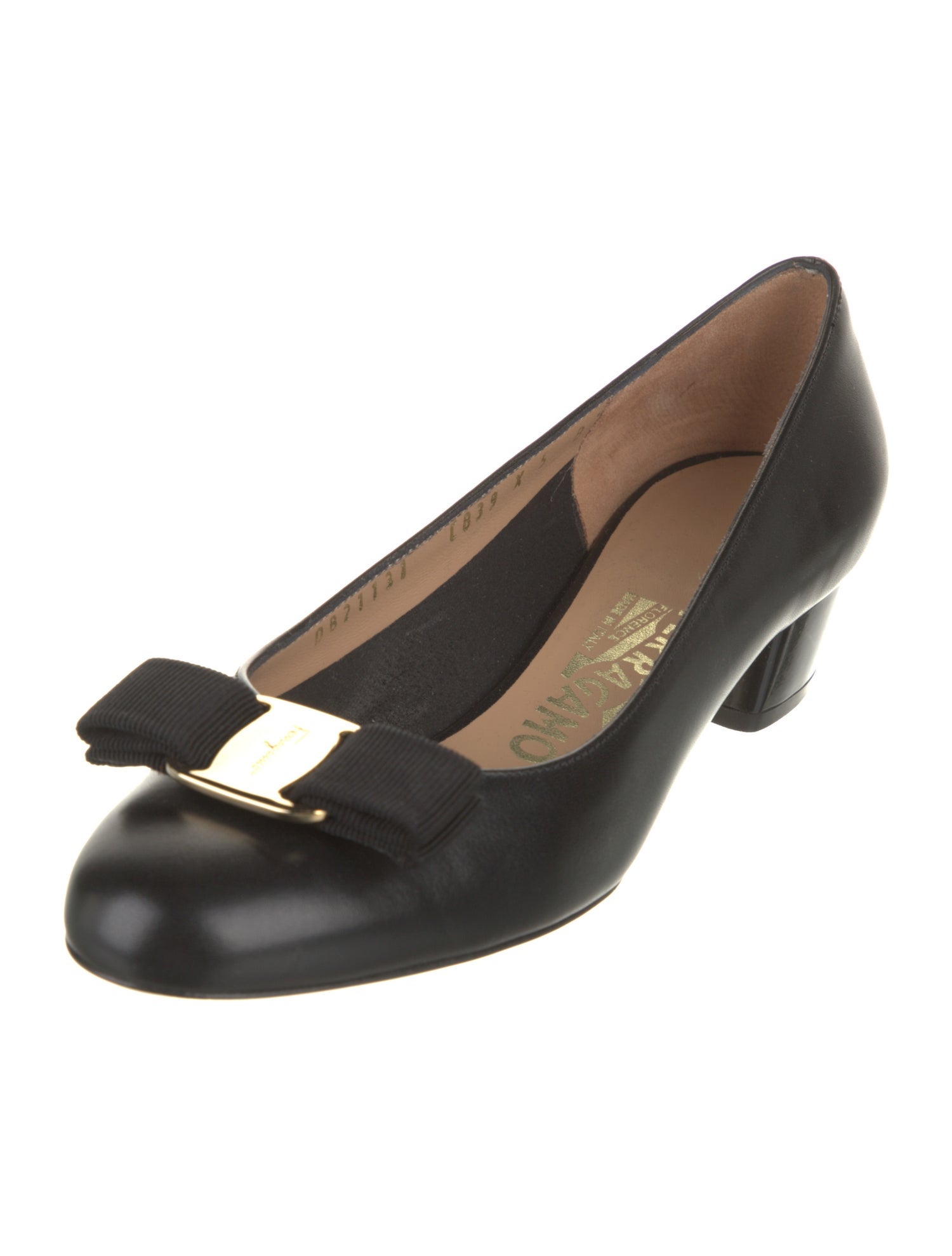 Salvatore Ferragamo Leather Bow Accents Flats w/ Tags