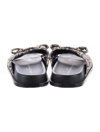 Salvatore Ferragamo Canvas Printed Slides