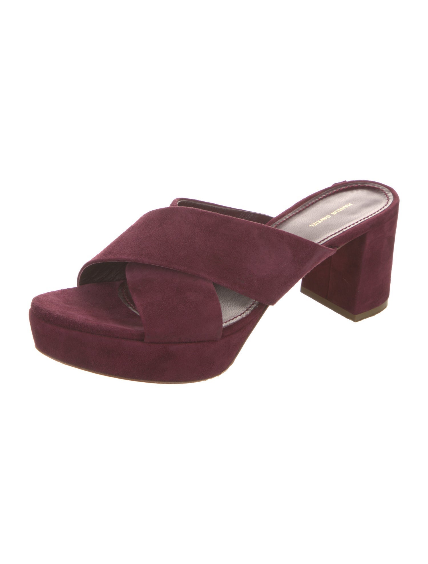 Salvatore Ferragamo Velvet Leather Trim Embellishment Mules