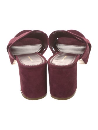 Salvatore Ferragamo Velvet Leather Trim Embellishment Mules