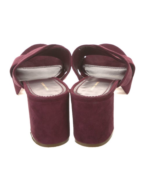 Salvatore Ferragamo Velvet Leather Trim Embellishment Mules