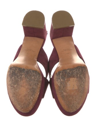 Salvatore Ferragamo Velvet Leather Trim Embellishment Mules