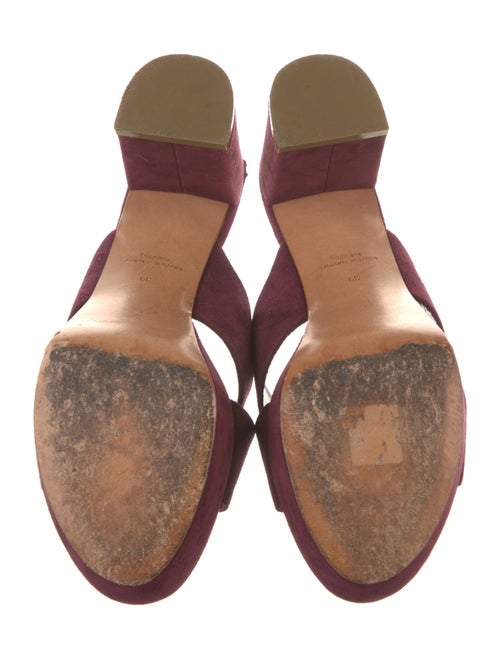 Salvatore Ferragamo Velvet Leather Trim Embellishment Mules