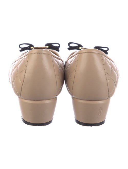 Salvatore Ferragamo Quilted Pattern Bow Accents Pumps