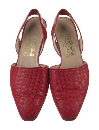 Salvatore Ferragamo Leather Slingback Flats