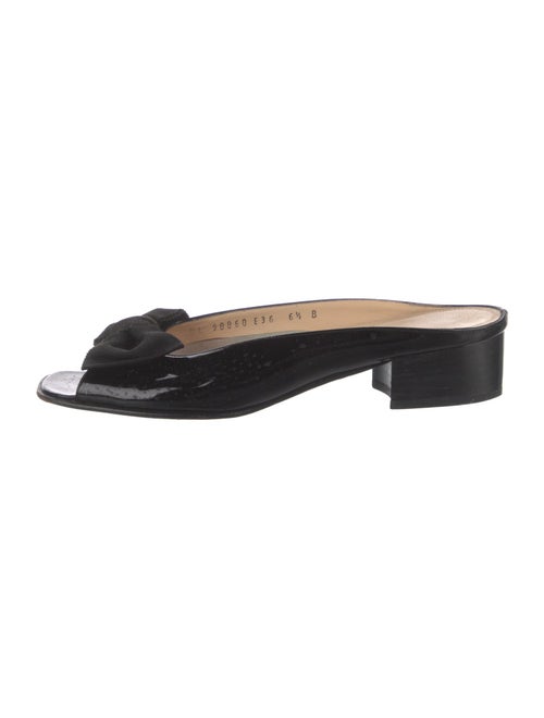 Salvatore Ferragamo Patent Leather Bow Accents Flats