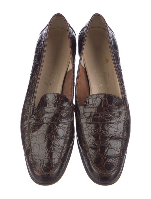 Salvatore Ferragamo Alligator Animal Print Loafers