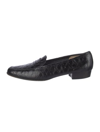 Salvatore Ferragamo Embossed Leather Animal Print Loafers
