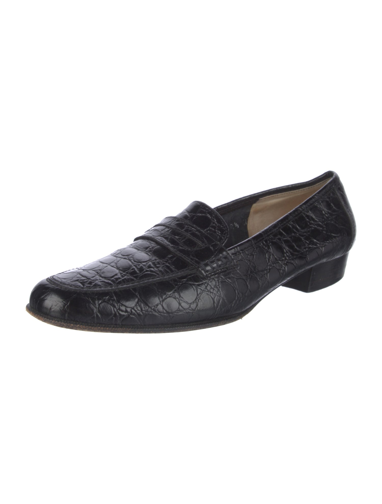 Salvatore Ferragamo Embossed Leather Animal Print Loafers