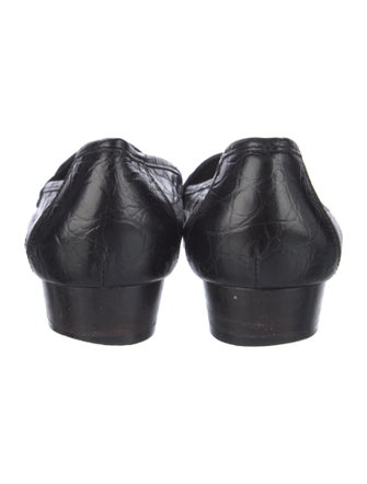 Salvatore Ferragamo Embossed Leather Animal Print Loafers