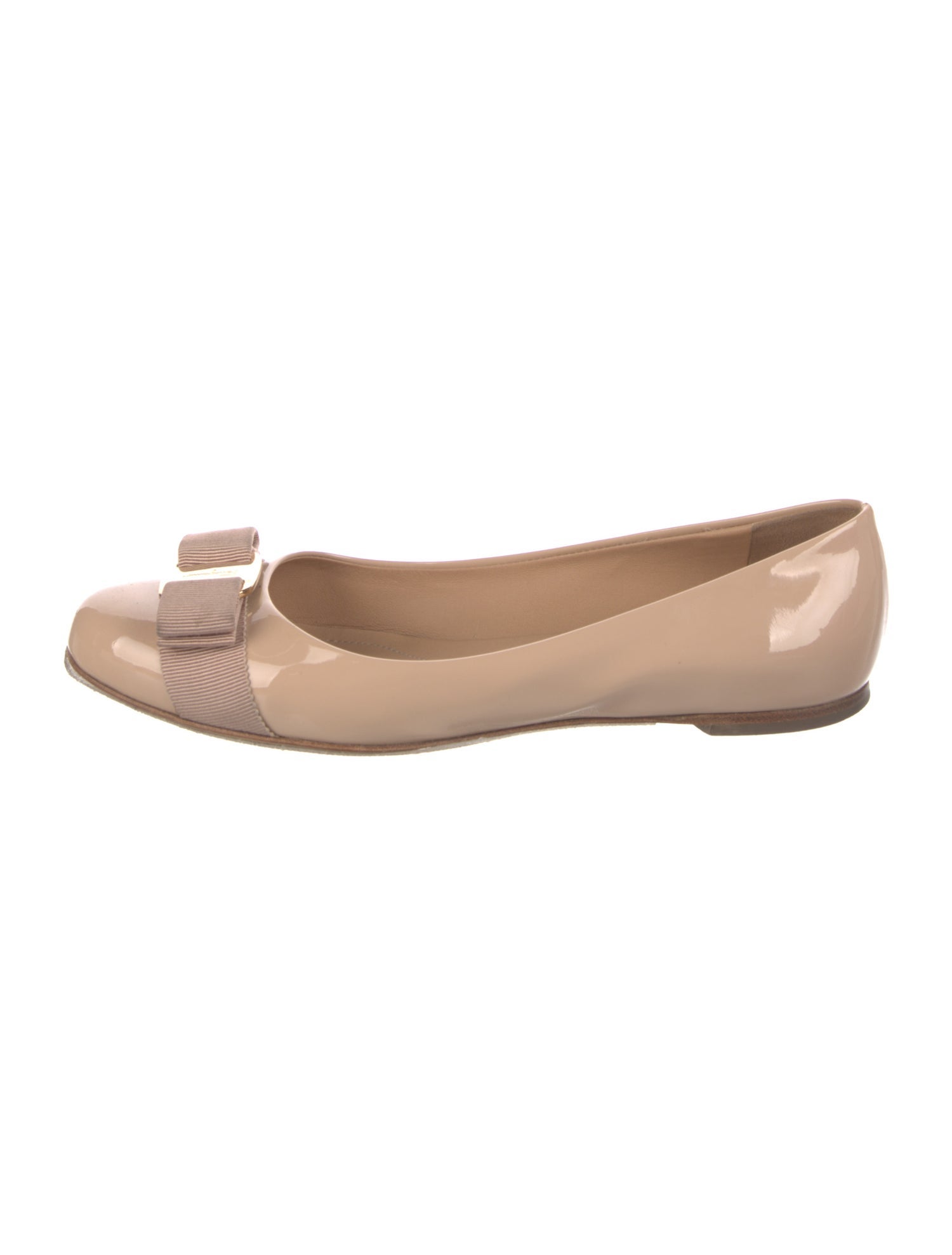 Salvatore Ferragamo Vara Bow Accent Patent Leather Ballet Flats