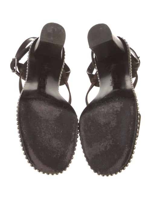 Salvatore Ferragamo Suede Studded Accents Gladiator Sandals