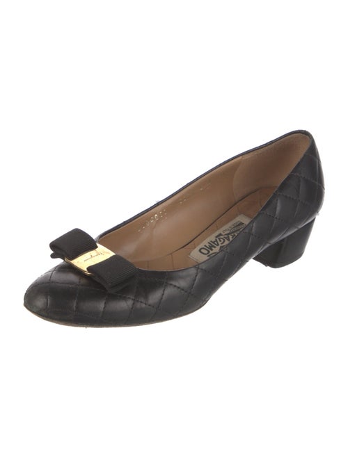 Salvatore Ferragamo Leather Bow Accents Pumps