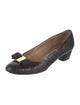 Salvatore Ferragamo Leather Bow Accents Pumps