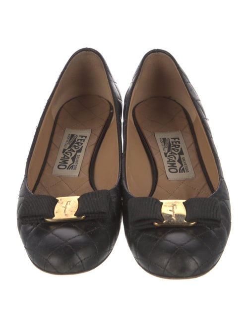 Salvatore Ferragamo Leather Bow Accents Pumps