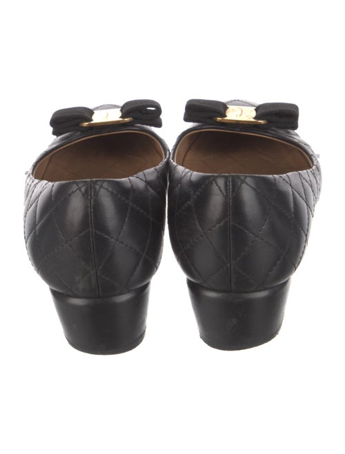 Salvatore Ferragamo Leather Bow Accents Pumps