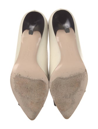 Salvatore Ferragamo Leather Fringe Trim Accent Pumps