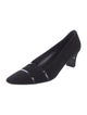 Salvatore Ferragamo Suede Leather Trim Embellishment Pumps