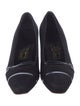 Salvatore Ferragamo Suede Leather Trim Embellishment Pumps