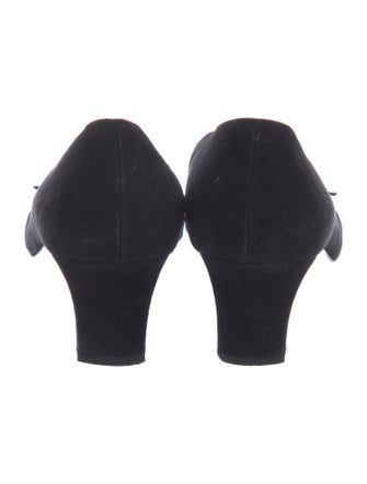 Salvatore Ferragamo Suede Leather Trim Embellishment Pumps