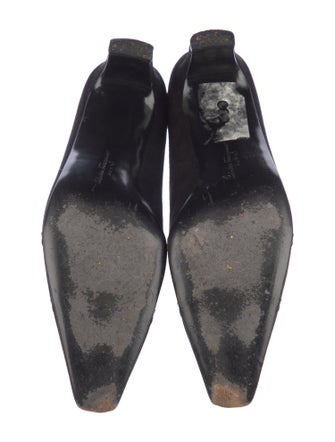 Salvatore Ferragamo Suede Leather Trim Embellishment Pumps