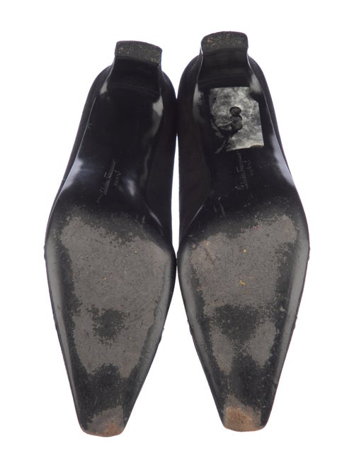Salvatore Ferragamo Suede Leather Trim Embellishment Pumps