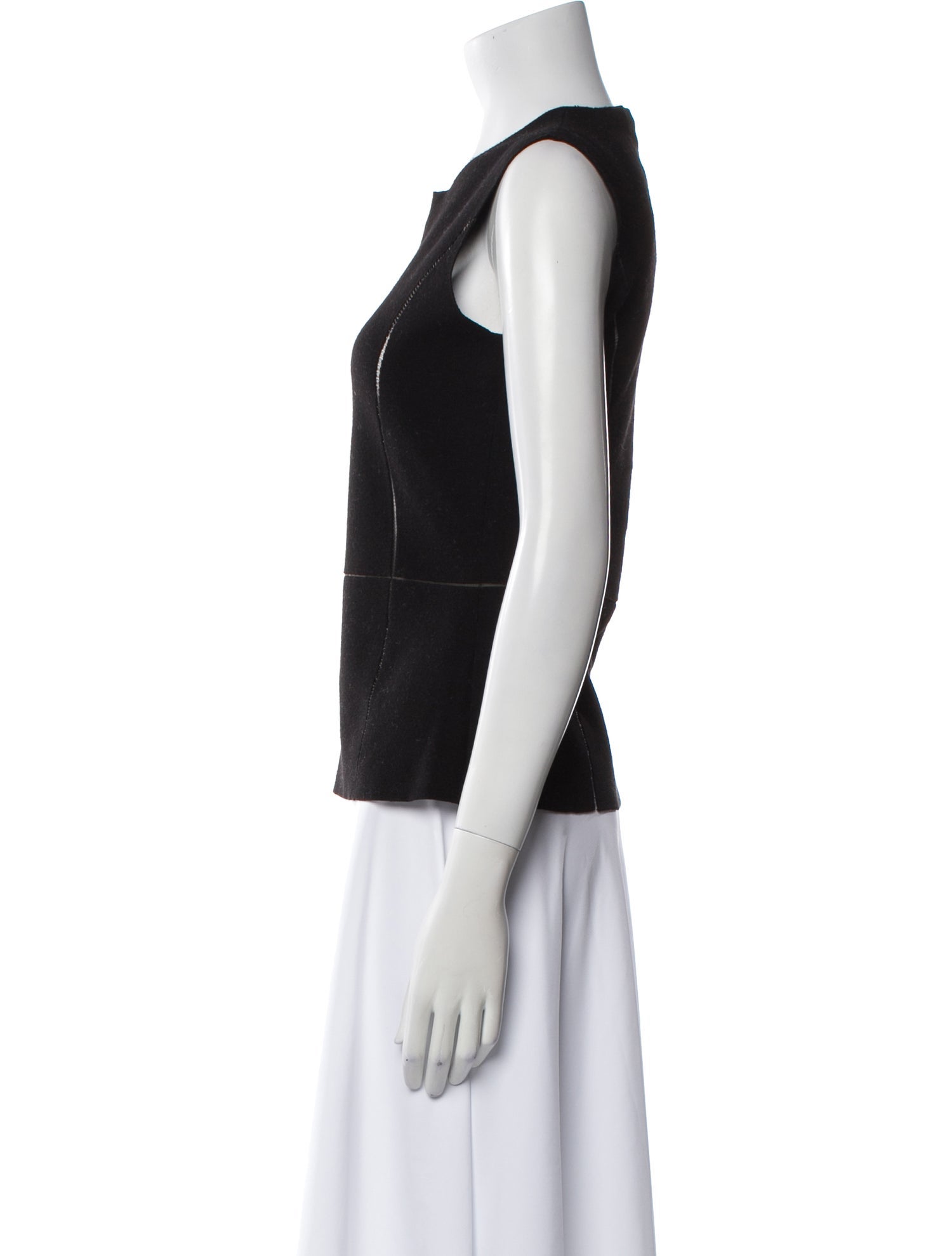 Salvatore Ferragamo Crew Neck Sleeveless Top