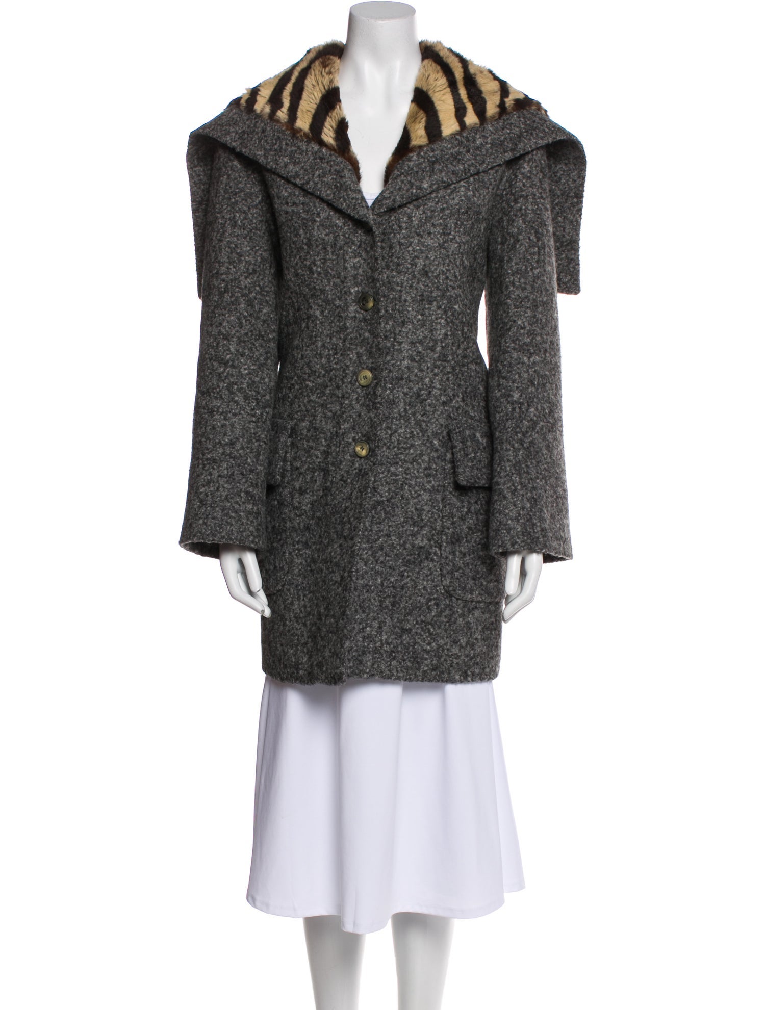 Salvatore Ferragamo Vintage 1980's Faux Fur Coat