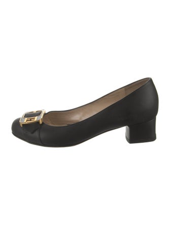Salvatore Ferragamo Leather Bow Accents Pumps