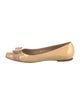 Salvatore Ferragamo Patent Leather Bow Accents Ballet Flats
