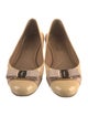 Salvatore Ferragamo Patent Leather Bow Accents Ballet Flats