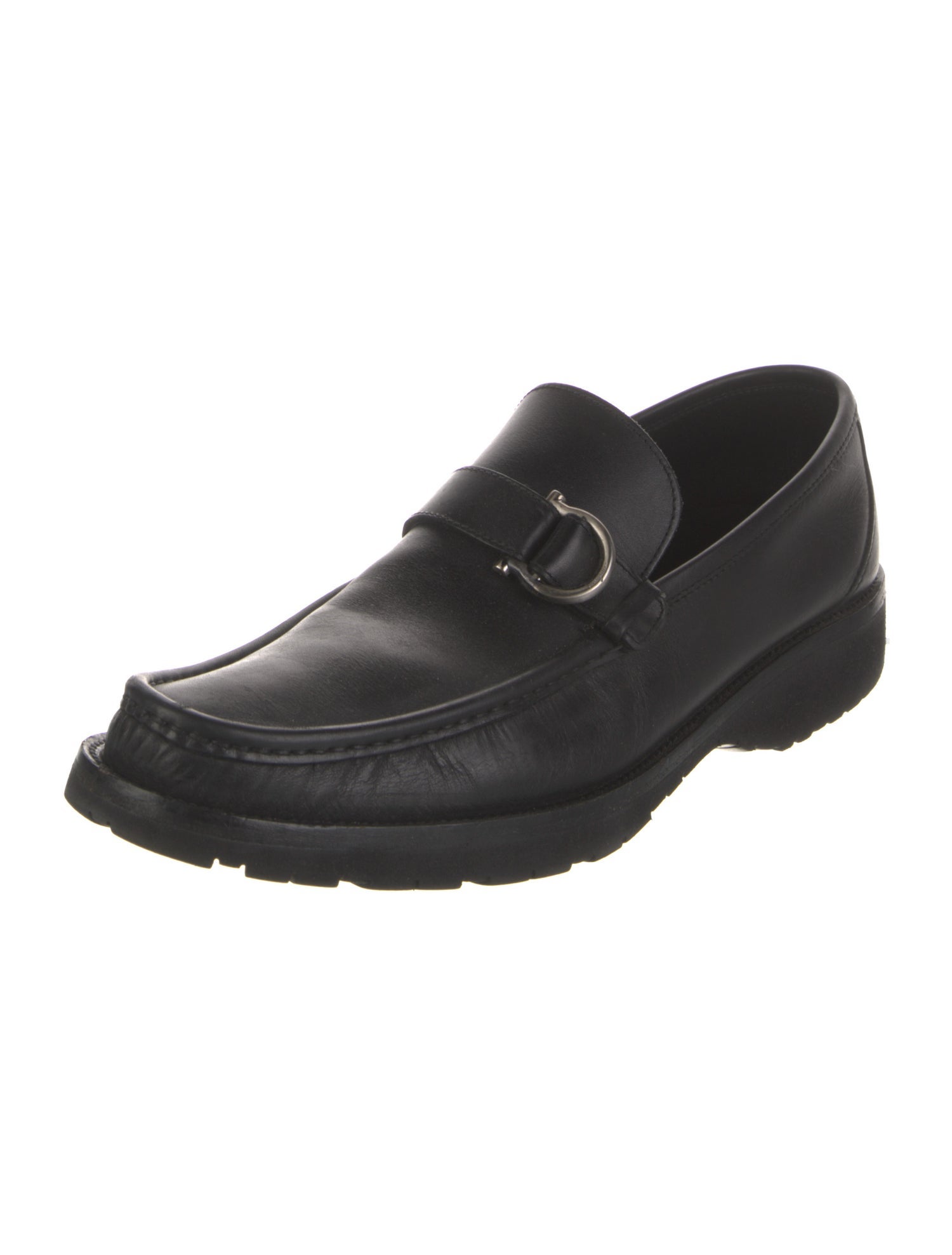 Salvatore Ferragamo Gancini Logo Leather Loafers