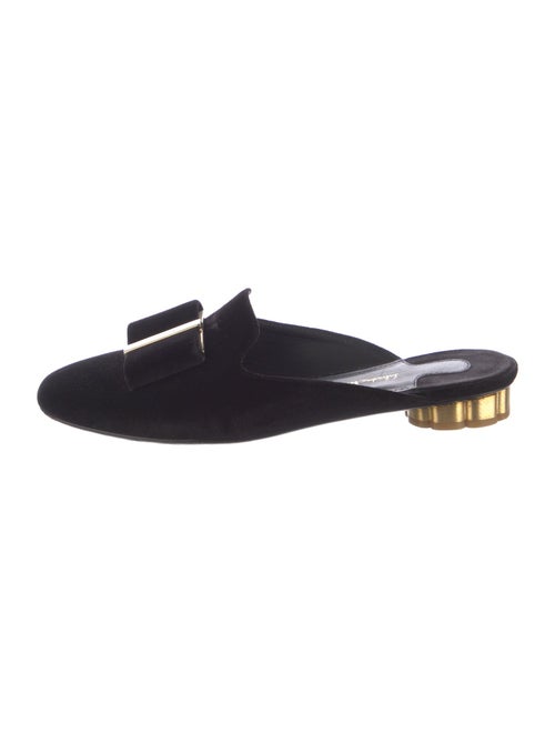 Salvatore Ferragamo Velvet Bow Accents Mules