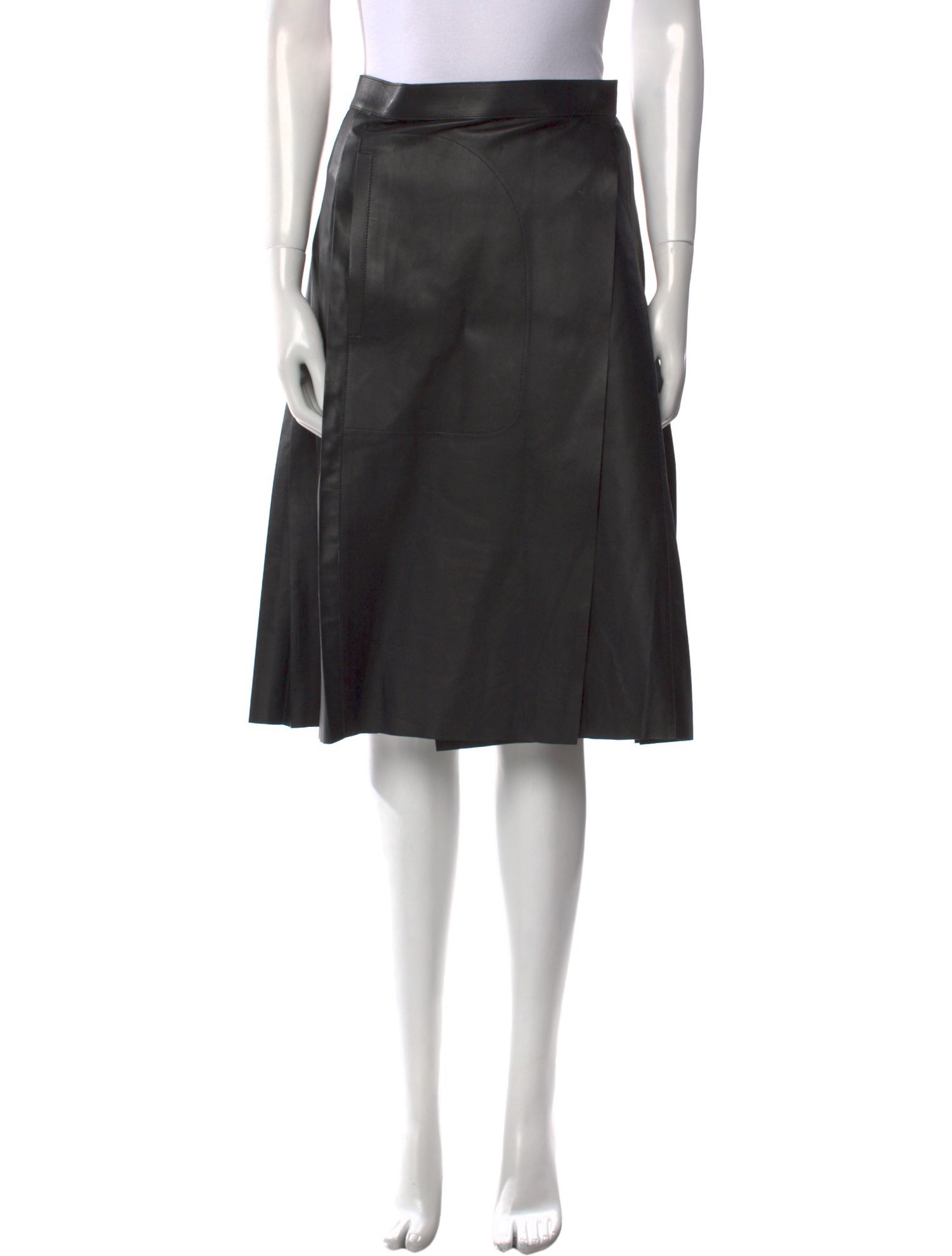 Salvatore Ferragamo Lamb Leather Knee-Length Skirt w/ Tags