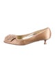 Salvatore Ferragamo Satin Ruffle Embellishment Pumps