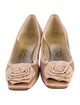 Salvatore Ferragamo Satin Ruffle Embellishment Pumps