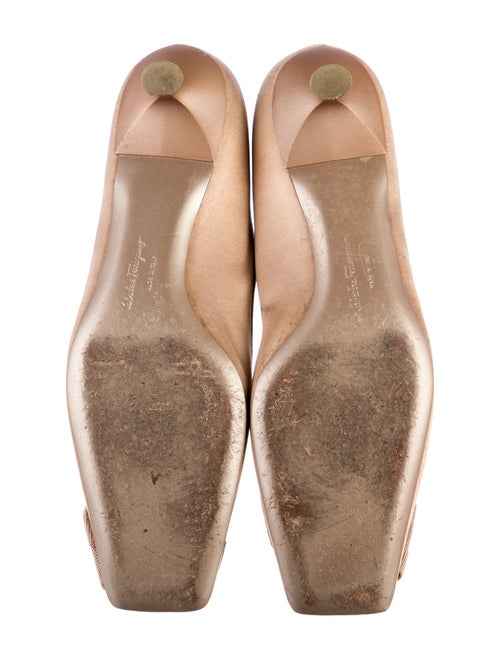 Salvatore Ferragamo Satin Ruffle Embellishment Pumps
