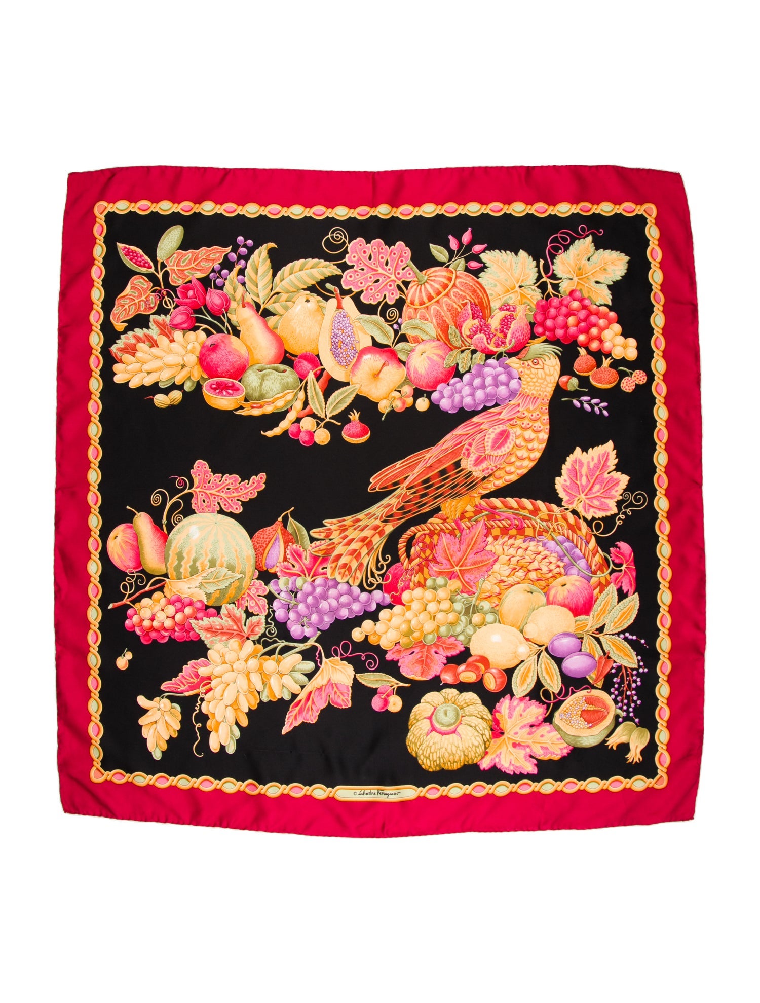 Salvatore Ferragamo Silk Floral Print Scarf