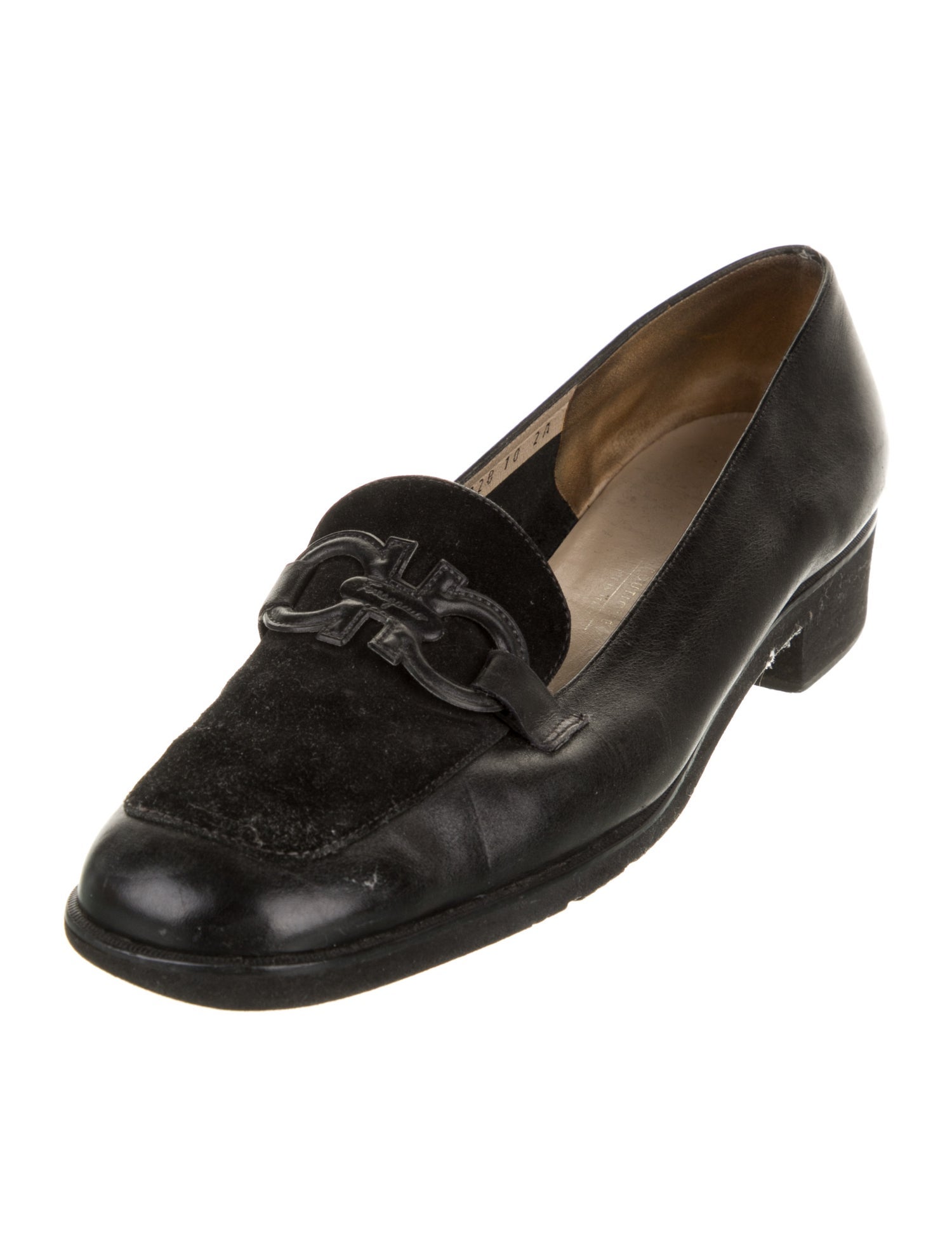 Salvatore Ferragamo Gancini Logo Leather Loafers