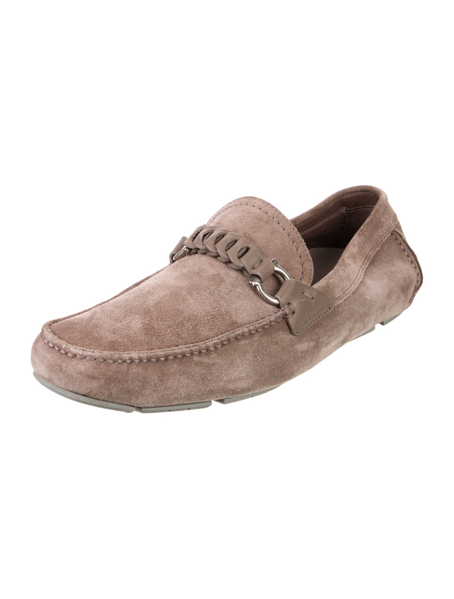 Salvatore Ferragamo Gancini Logo Suede Drivers