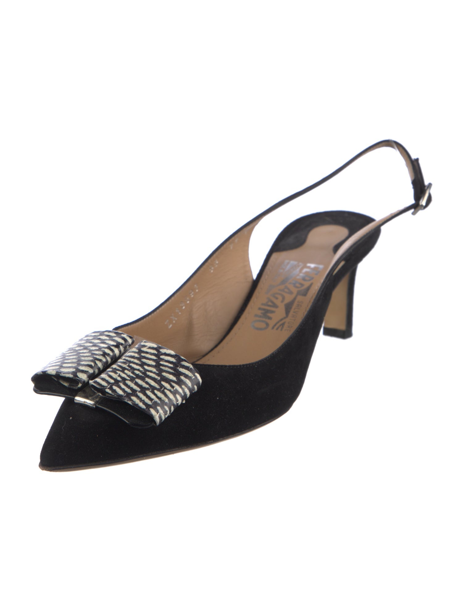 Salvatore Ferragamo Suede Slingback Pumps