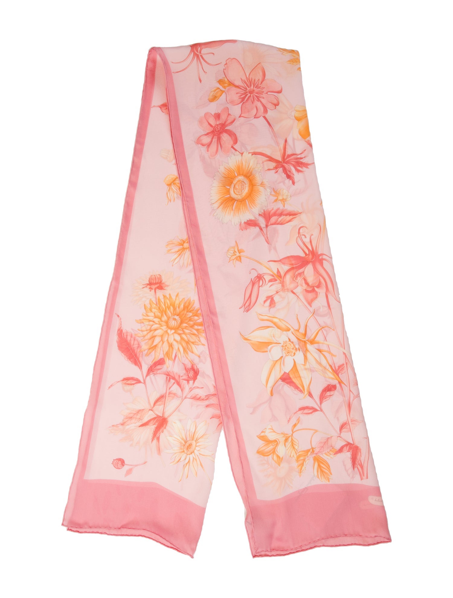 Salvatore Ferragamo Silk Floral Print Scarf w/ Tags