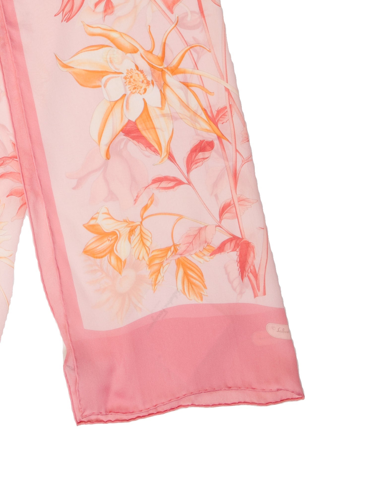 Salvatore Ferragamo Silk Floral Print Scarf w/ Tags