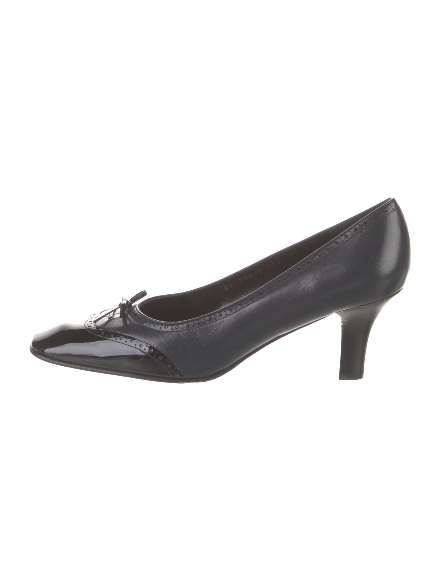 Salvatore Ferragamo Leather Lasercut Accents Pumps